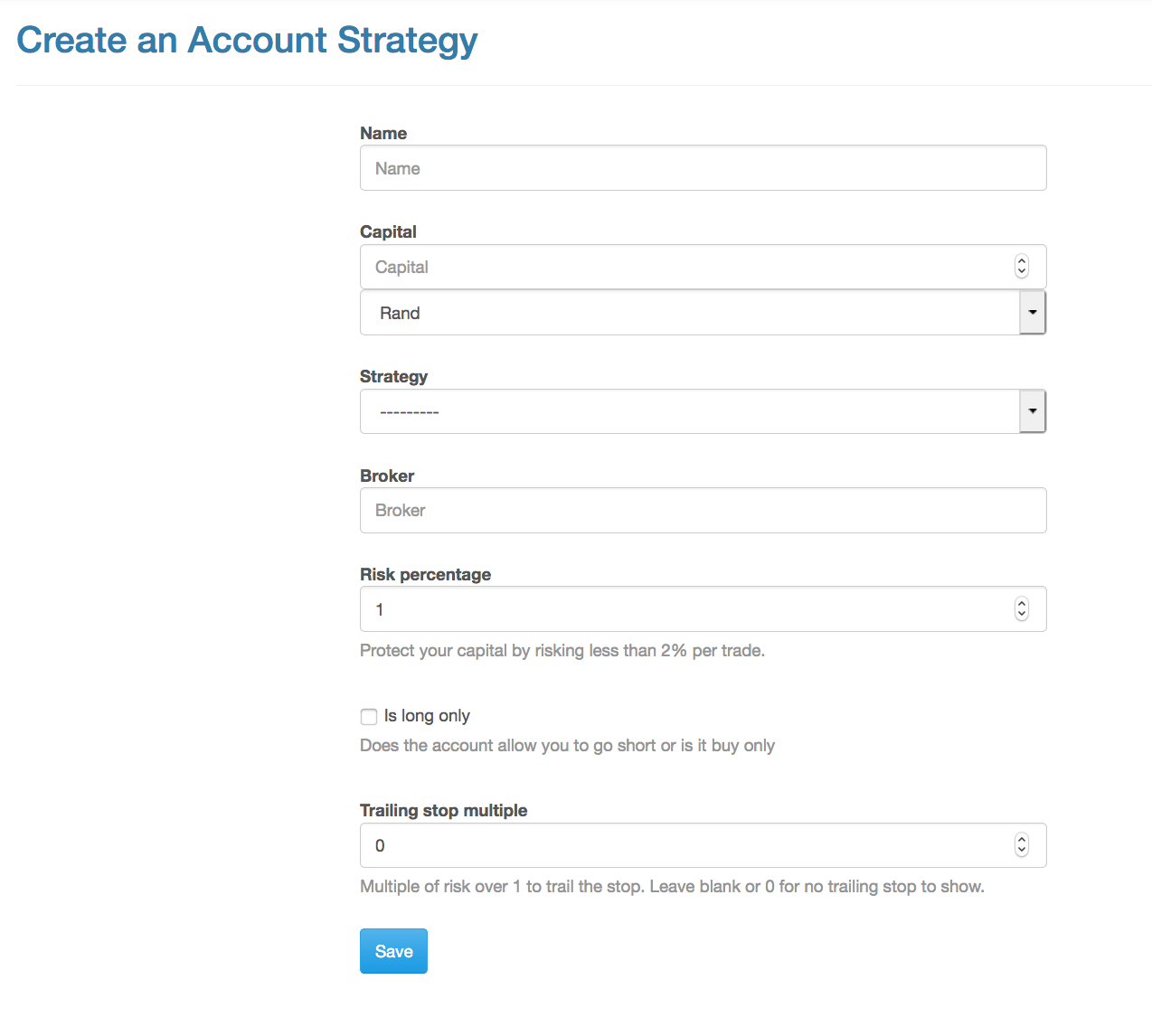 Create an Account Strategy on Trademate